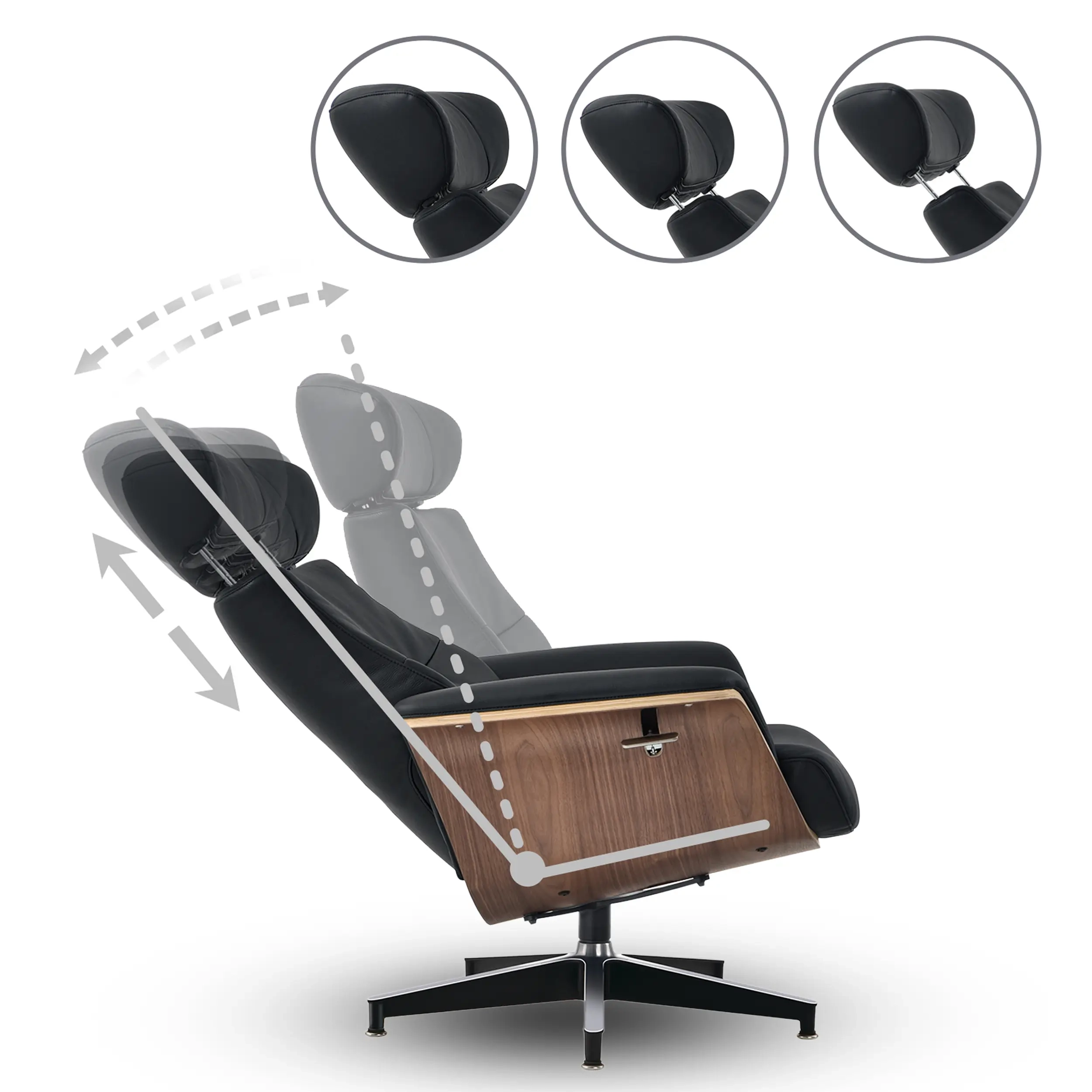Cleveland Poltrona lounge in pelle | Poltrona di design con poggiapiedi
