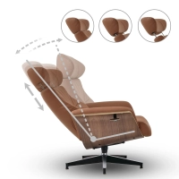 Cleveland Poltrona lounge in pelle | Poltrona di design con poggiapiedi