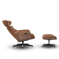 Cleveland Poltrona lounge in pelle | Poltrona di design con poggiapiedi