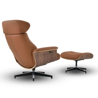Cleveland Poltrona lounge in pelle | Poltrona di design con poggiapiedi