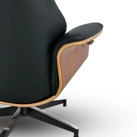 Cleveland Poltrona lounge in pelle | Poltrona di design con poggiapiedi