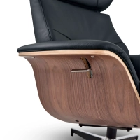 Cleveland Poltrona lounge in pelle | Poltrona di design con poggiapiedi
