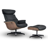 Cleveland Poltrona lounge in pelle | Poltrona di design con poggiapiedi