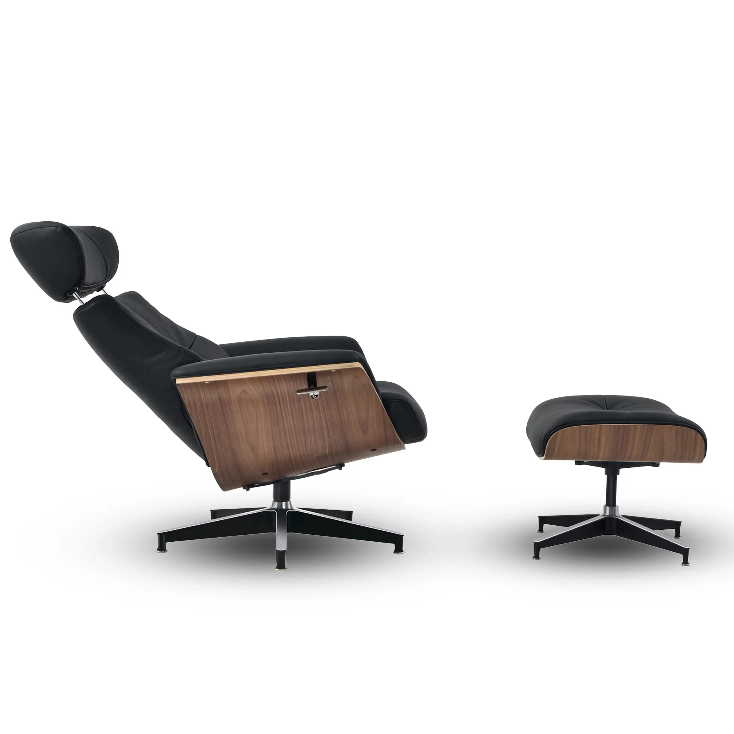 Cleveland Poltrona lounge in pelle | Poltrona di design con poggiapiedi