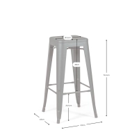 Bistro industrial stool Matt 76CM white - Industrial stools and chairs