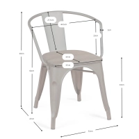 Bistro Arms Wood Antique stol - Industriella stolar