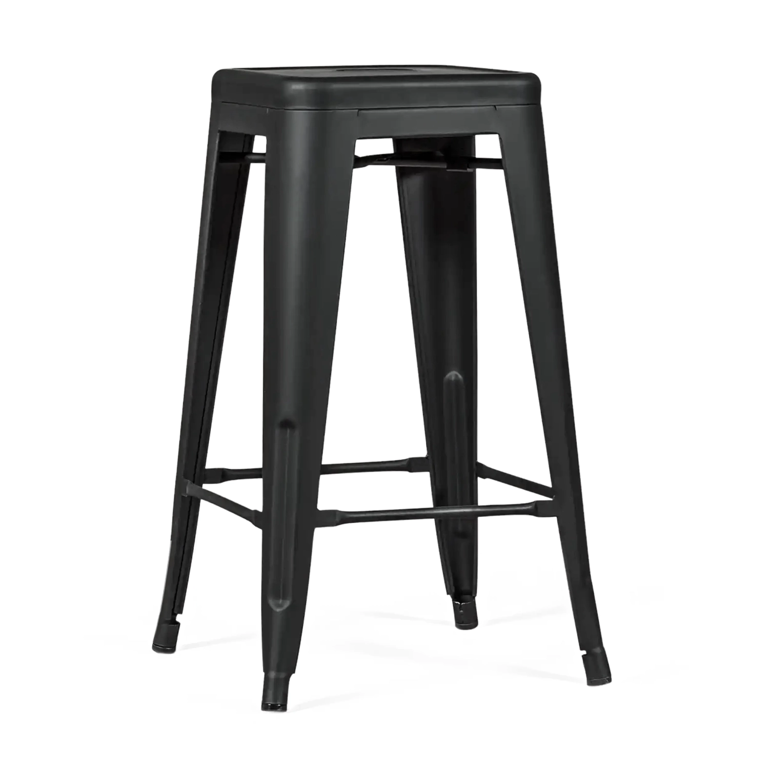 Stołek przemysłowy Bistro 66 cm | Stalowy, błyszczący lub matowy, do układania w stosy