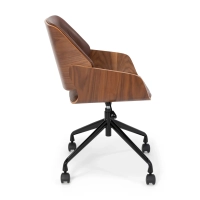 Sedia da ufficio Cleveland in ecopelle stile retrò | Design vintage regolabile