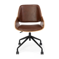 Sedia da ufficio Cleveland in ecopelle stile retrò | Design vintage regolabile