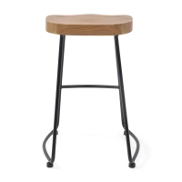 Sgabello da bar Portland Industrial 66 cm | Legno massello di olmo e acciaio