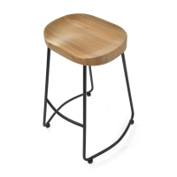 Sgabello da bar Portland Industrial 66 cm | Legno massello di olmo e acciaio