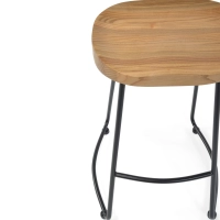 Sgabello da bar Portland Industrial 66 cm | Legno massello di olmo e acciaio