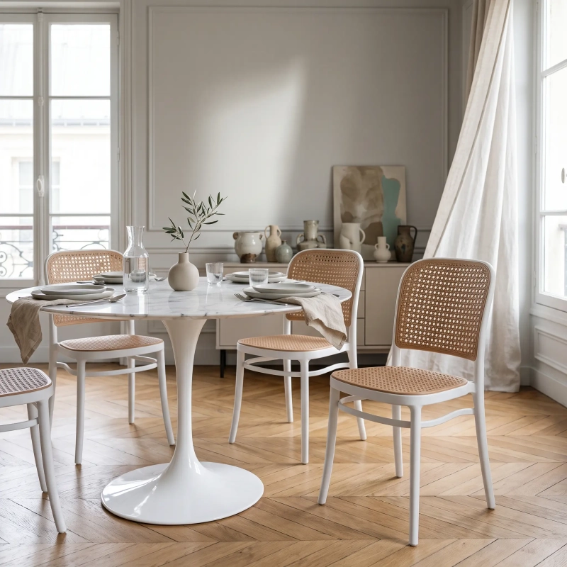 Sedia Moulin Vintage in rattan sintetico | Sedia impilabile per interni ed esterni