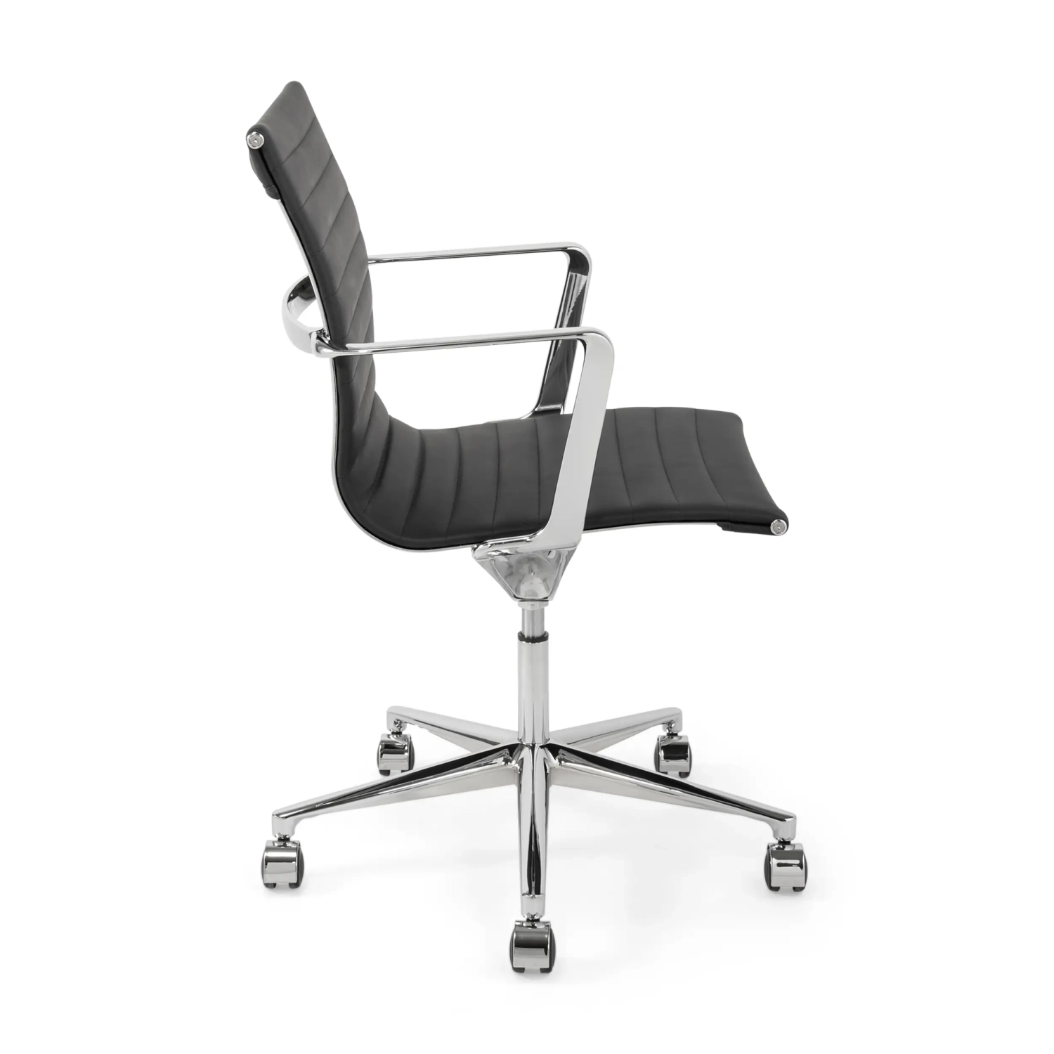 Sedia da ufficio in pelle con schienale basso Task Executive | Sedia da ufficio di alta gamma