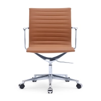 Sedia da ufficio in pelle con schienale basso Task Executive | Sedia da ufficio di alta gamma