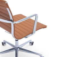 Sedia da ufficio in pelle con schienale basso Task Executive | Sedia da ufficio di alta gamma
