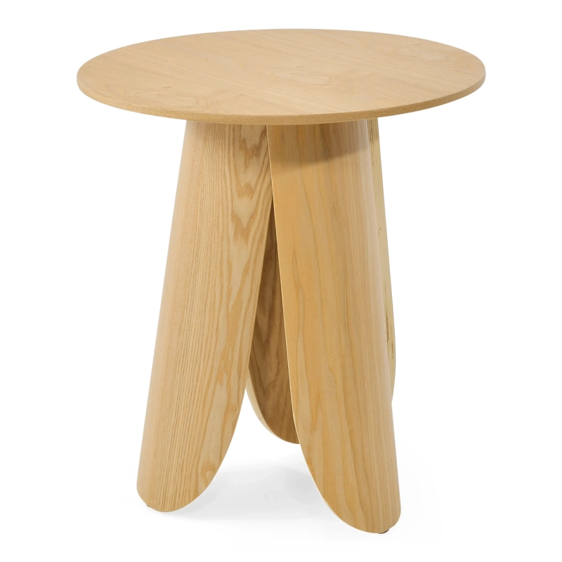 Tavolino Pluto in legno di frassino scandinavo, 50 cm | Tavolino rotondo in legno