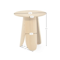 Tavolino Pluto in legno di frassino scandinavo, 50 cm | Tavolino rotondo in legno