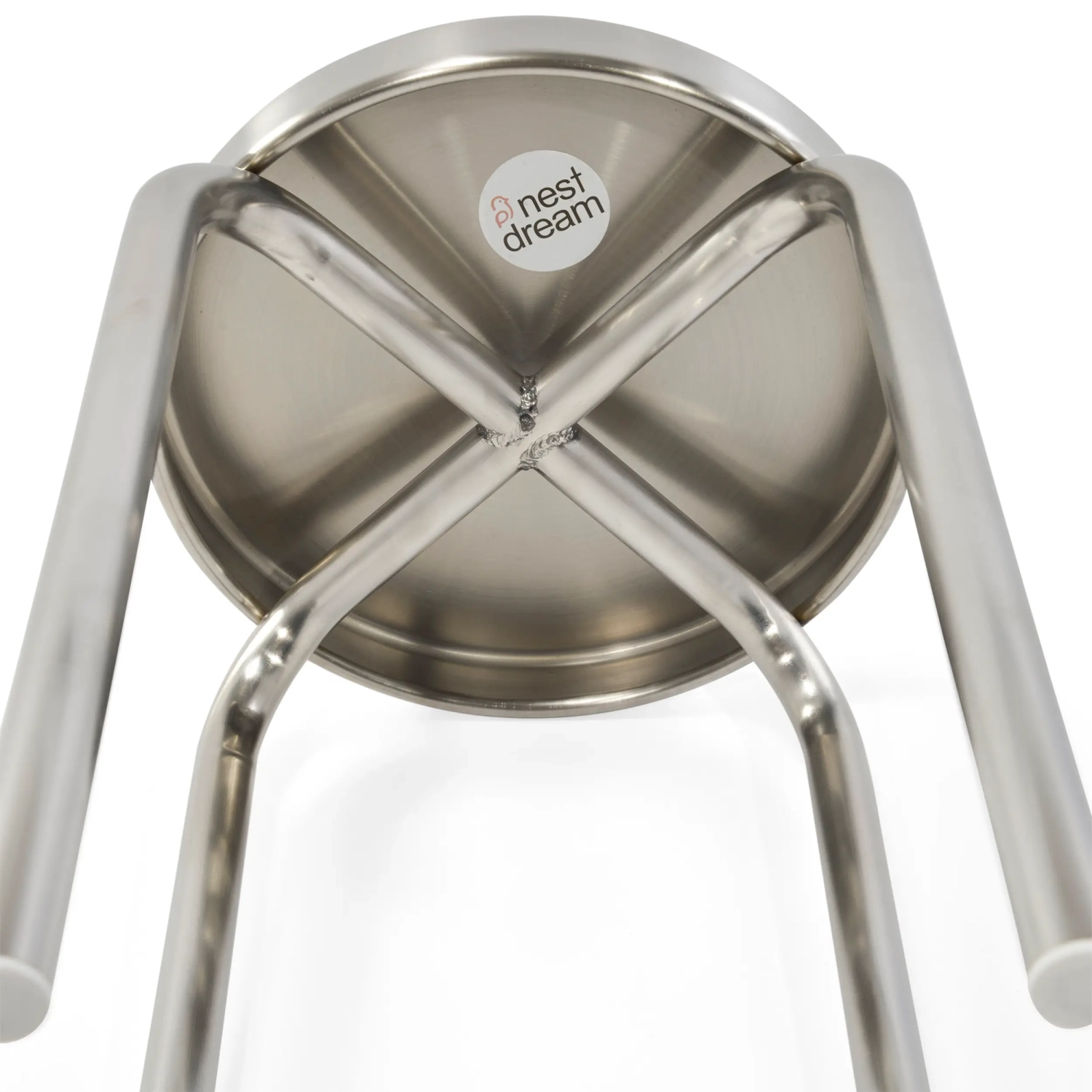 Sgabello basso in acciaio inossidabile Delaware da 45 cm | Sgabello di design moderno