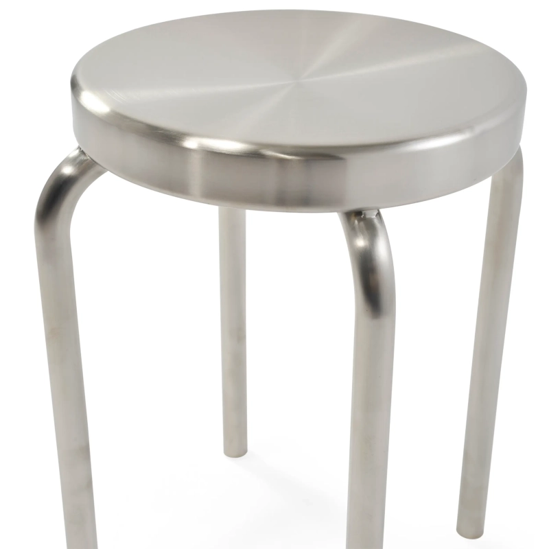 Sgabello basso in acciaio inossidabile Delaware da 45 cm | Sgabello di design moderno