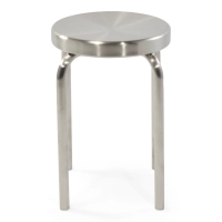 Sgabello basso in acciaio inossidabile Delaware da 45 cm | Sgabello di design moderno