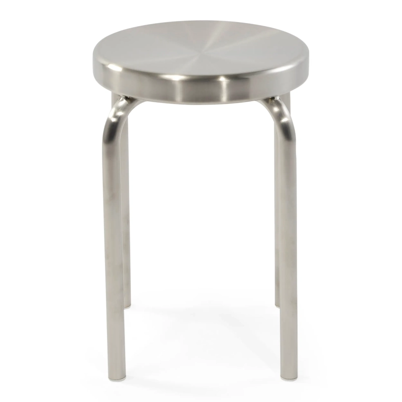 Sgabello basso in acciaio inossidabile Delaware da 45 cm | Sgabello di design moderno