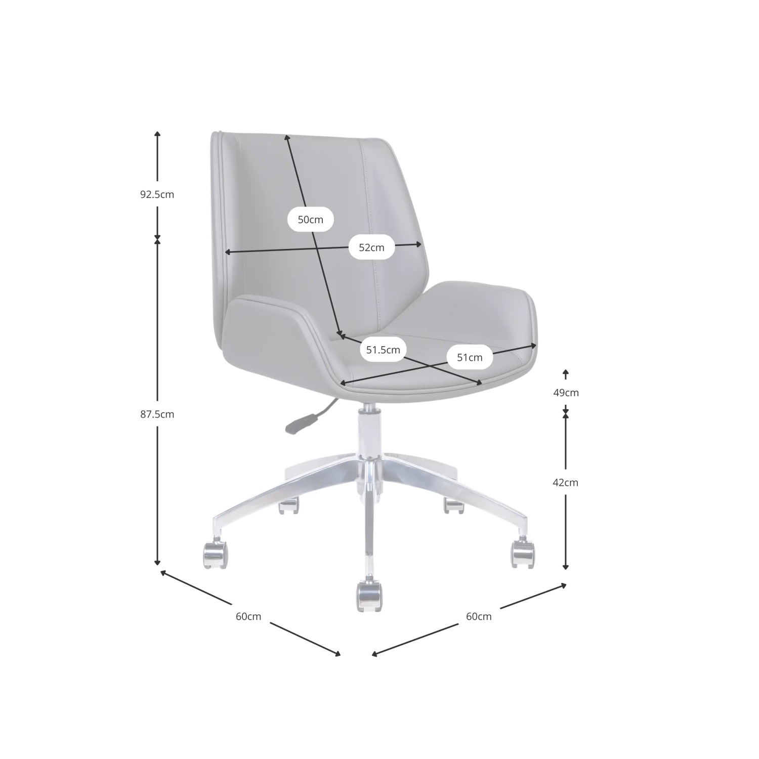 Nordic Sedia da ufficio Colors | Similpelle e base cromata