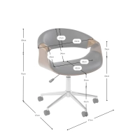 Burrow S Sedia da ufficio in noce | Design Mid-Century