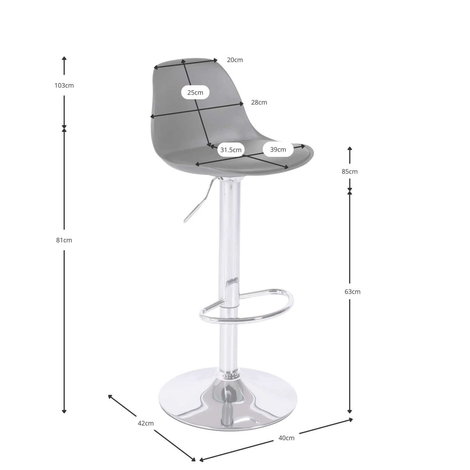 Confezione di 2 sgabelli regolabili super economici - Sgabelloda bar - Mobilie Design