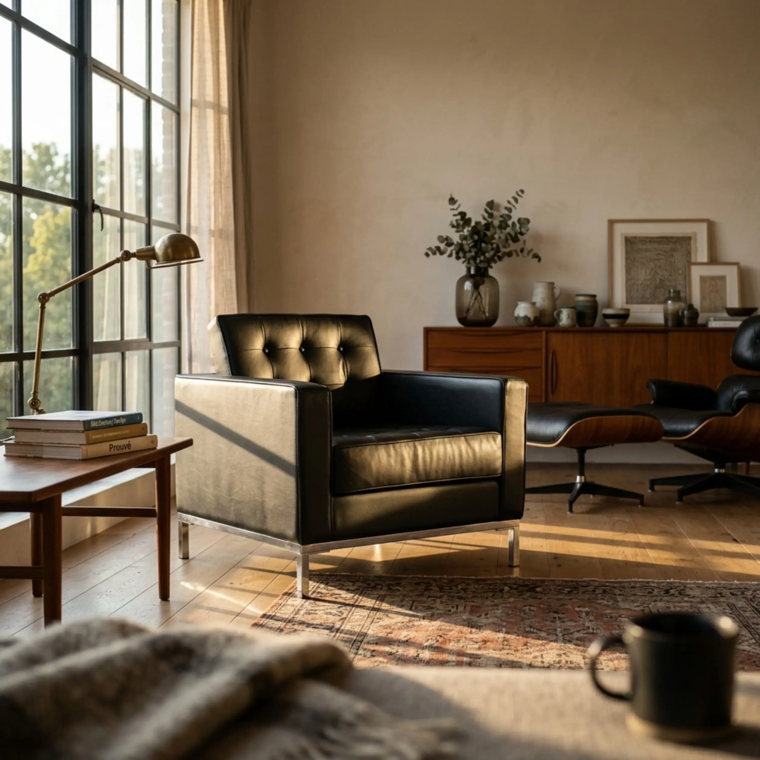 Divano monoposto Venice in vera pelle | Florence Design ispirato a Knoll