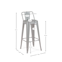 Set di 4 sgabelli da bar in stile industriale " Bistro ", altezza 76 cm - Mueble Design
