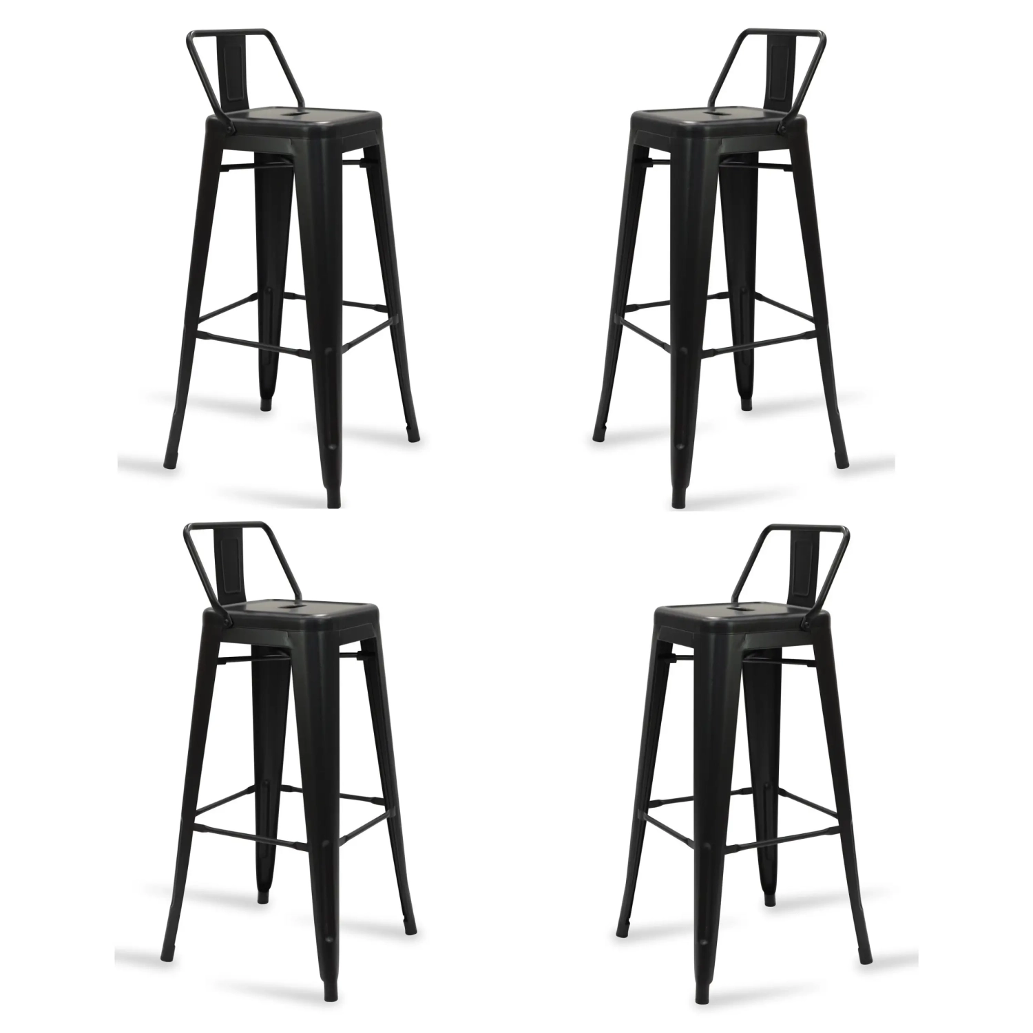 Set di 4 sgabelli da bar in stile industriale " Bistro ", altezza 76 cm - Mueble Design
