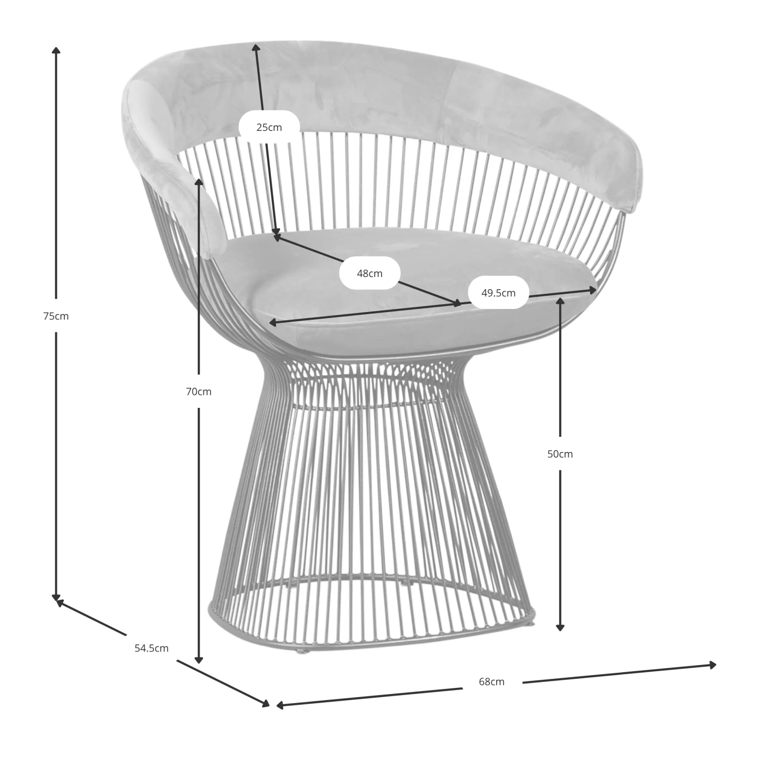Sedia Albert imbottita - Sedie imbottite in velluto - mobilie Design