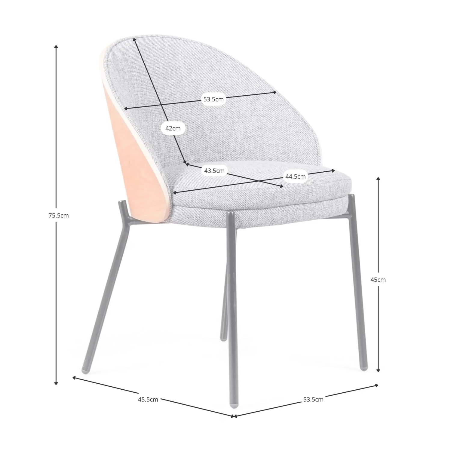 Sedia nordica Earth con cuscino in cotone – Mobilie Design