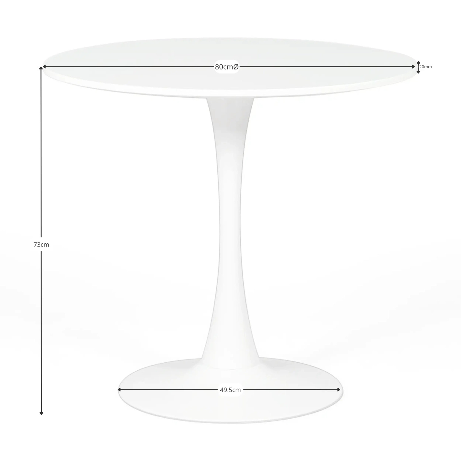 Tavolo Tulip Strato 80 cm - Tavoli da Cucina furnmod