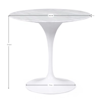 Inspirato Tavolo Design Tulip 80Ø in marmo di Carrara - Mobilie Design