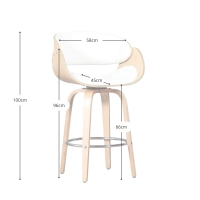 Sgabello Burrow con cuscino in similpelle - Sgabelli in legno - Mobilie design