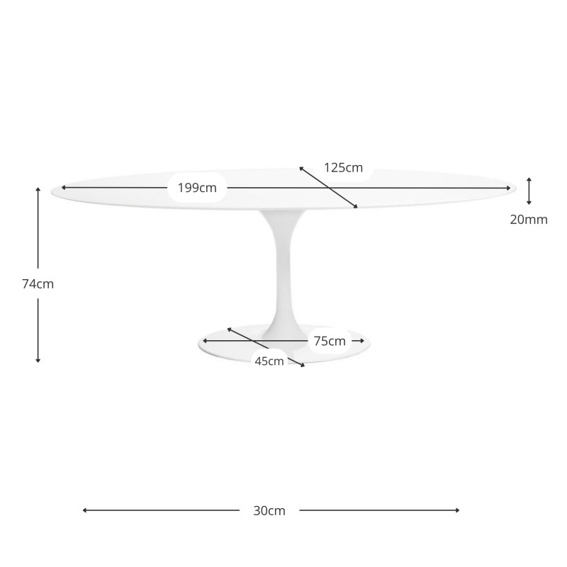 Tavolo da pranzo Ovale Tulip MDF - Tavoli di Design Mobilie Design