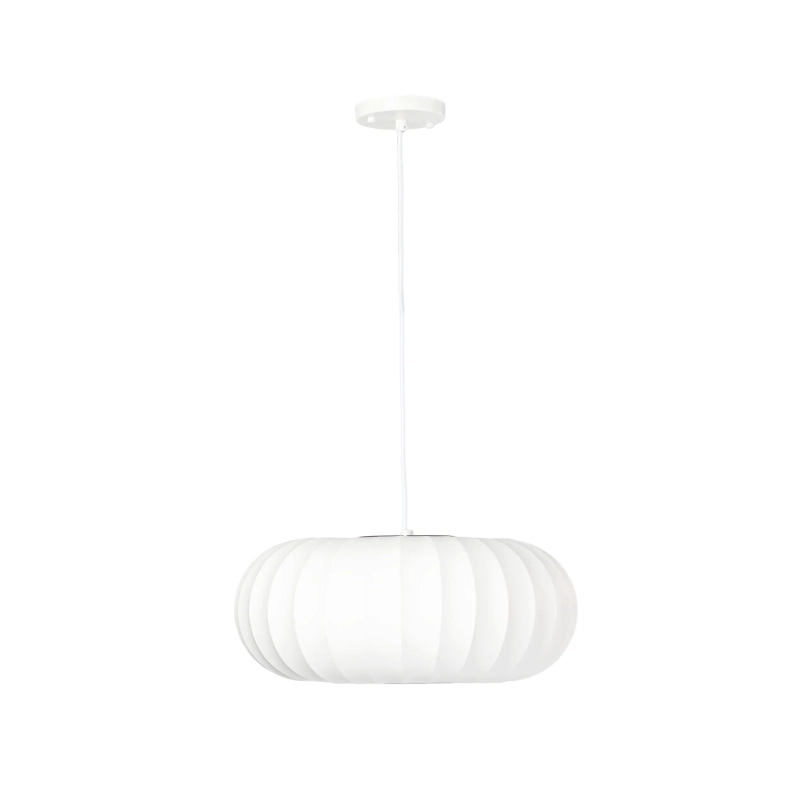 Lampada a sospensione in tessuto bianco Ø 45 cm con design a segmenti Kyoto