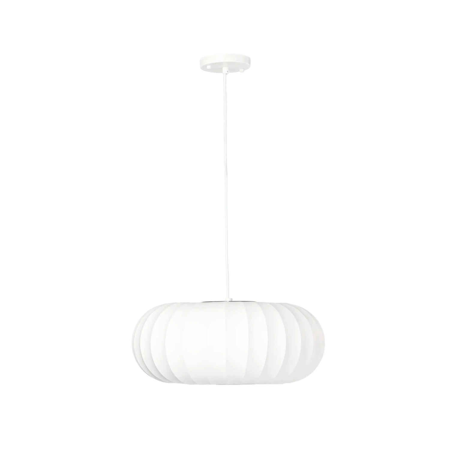 Lampada a sospensione in tessuto bianco Ø 45 cm con design a segmenti Kyoto