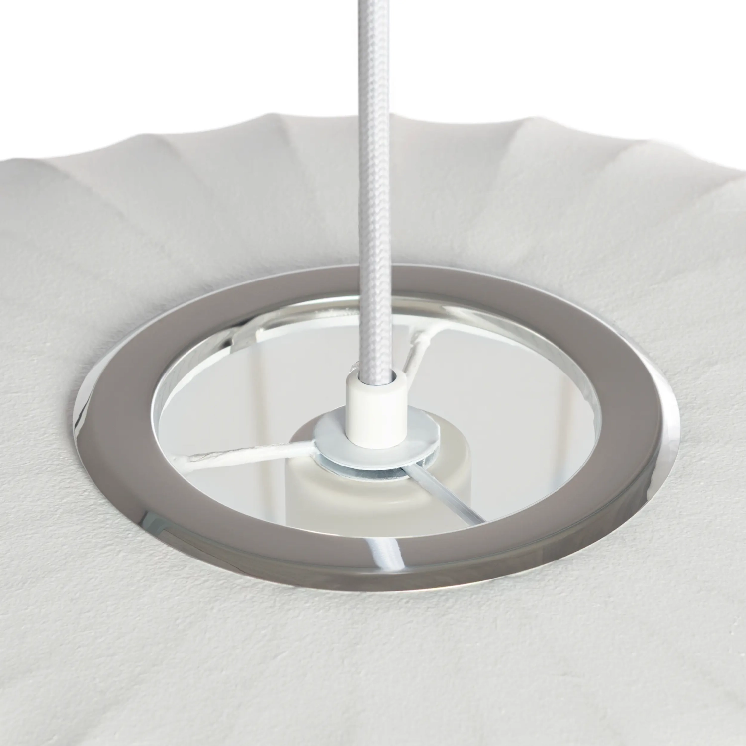 Lampada a sospensione in tessuto bianco Ø 45 cm con design a segmenti Kyoto