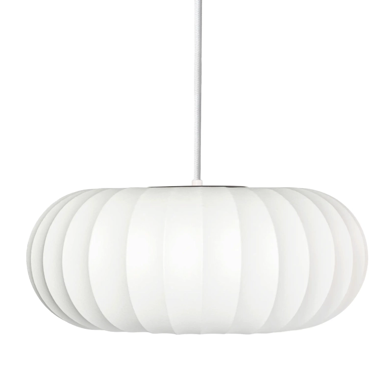 Lampada a sospensione in tessuto bianco Ø 45 cm con design a segmenti Kyoto