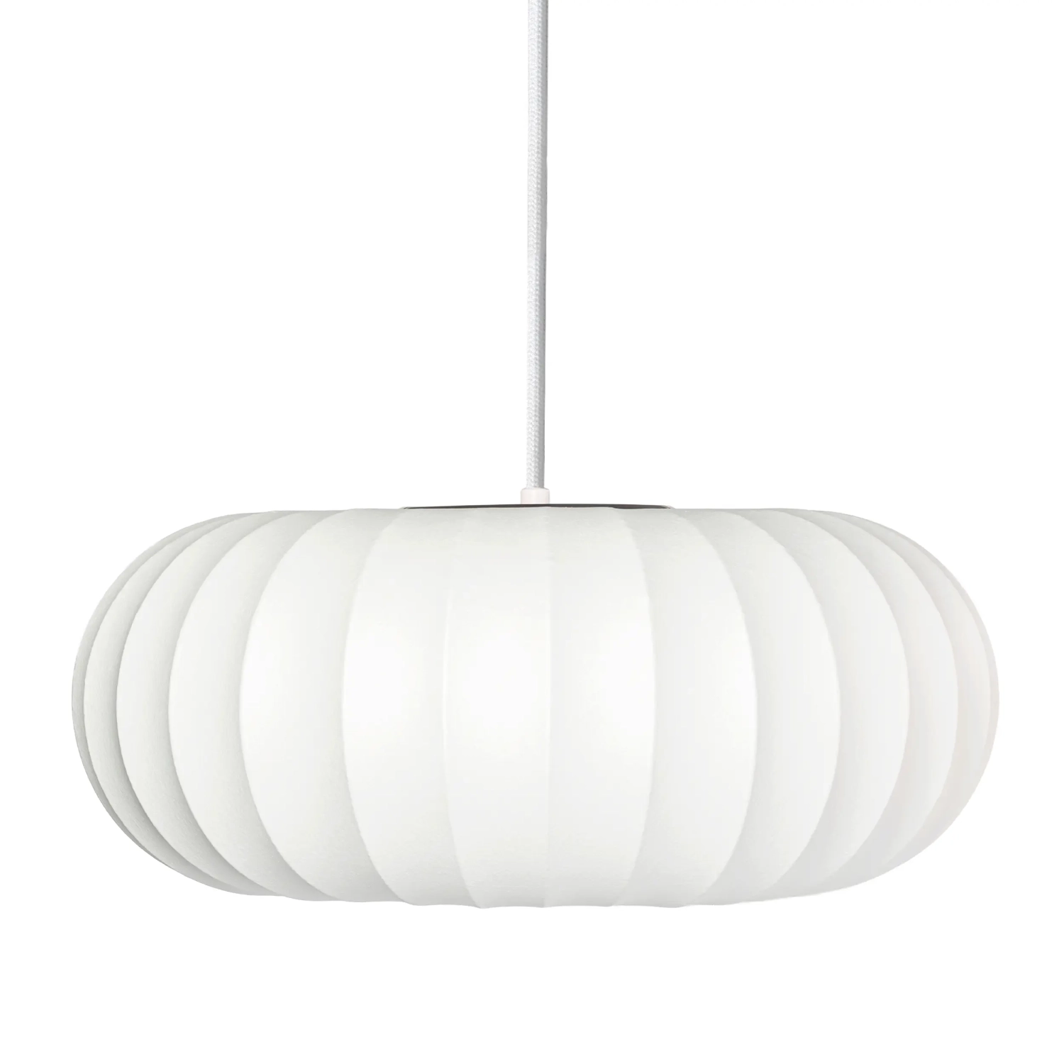 Lampada a sospensione in tessuto bianco Ø 45 cm con design a segmenti Kyoto