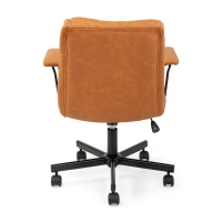 Sedia da ufficio rivestita in similpelle marrone - Mobilie Design