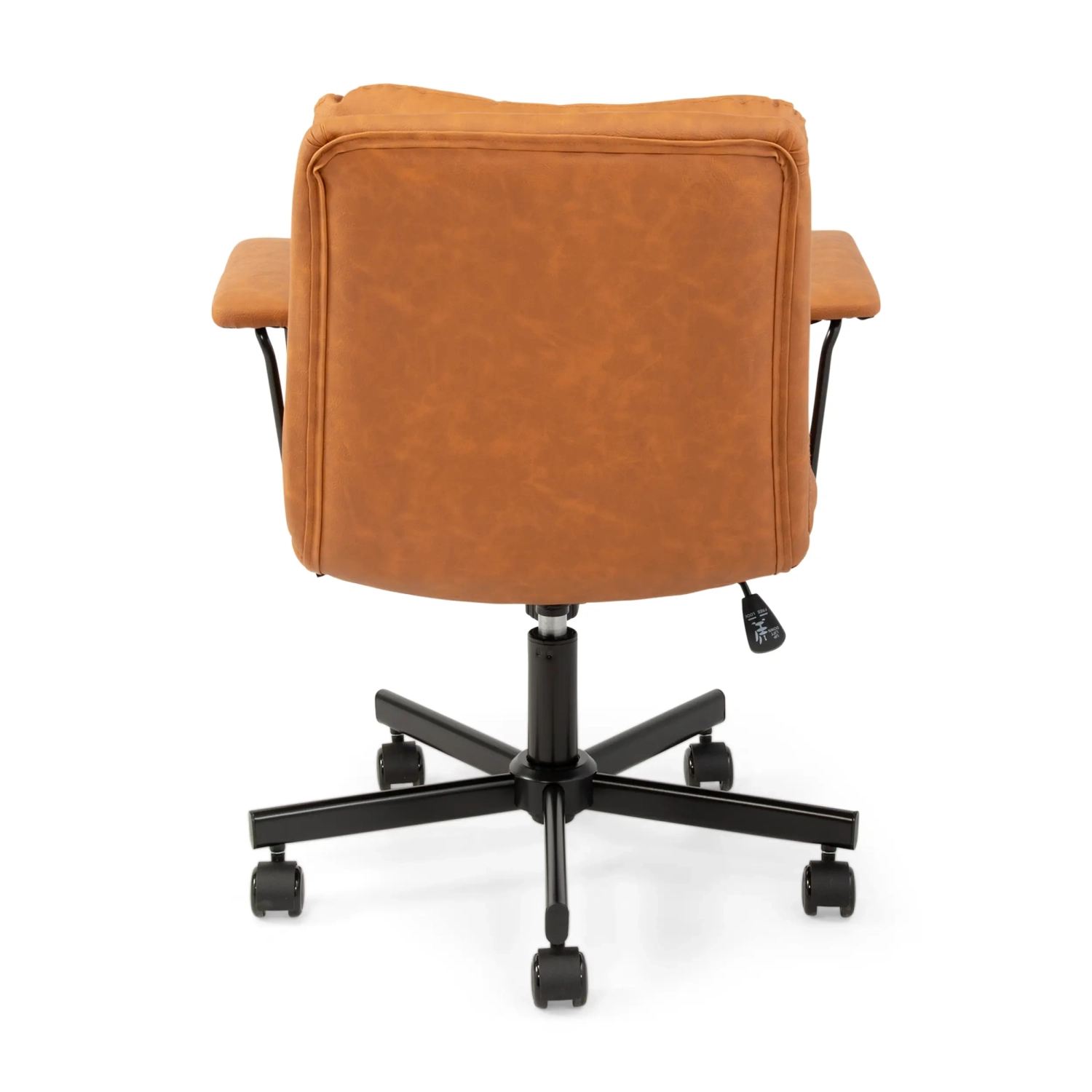 Sedia da ufficio rivestita in similpelle marrone - Mobilie Design