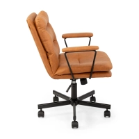 Sedia da ufficio rivestita in similpelle marrone - Mobilie Design