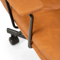 Sedia da ufficio rivestita in similpelle marrone - Mobilie Design
