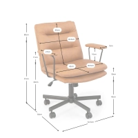 Sedia da ufficio rivestita in similpelle marrone - Mobilie Design
