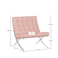Ispirazione sedia Barcelona Cognac - Poltrona pelle - Mobilie design