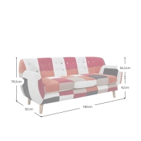 Divano a 3 posti rivestito in Patchwork - Divani Patchwork - Mobilie Design
